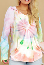 Load image into Gallery viewer, Long Sleeve Tie-dye Print Drawstring Hoodie - Yaze Jeans
