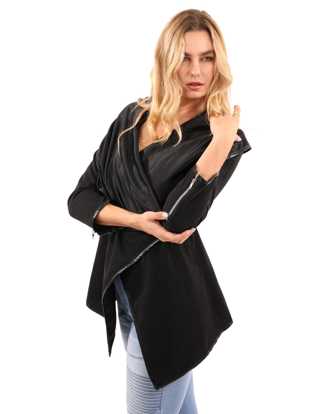 Bowmont Drape Collar Jacket - Yaze Jeans
