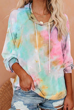 Load image into Gallery viewer, Multicolor Tie-dye Knit Hoodie - Yaze Jeans
