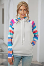 Load image into Gallery viewer, Printed Raglan Sleeve Waffle Hoodie - Yaze Jeans
