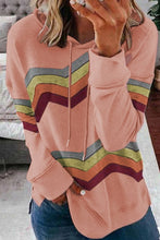 Load image into Gallery viewer, Geometry Color Block Stripe Drawstring Hoodie - Yaze Jeans
