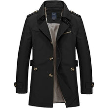 Load image into Gallery viewer, Men&#39;s Windbreaker Notch Lapel Single Breasted Jacket Coat - Yaze Jeans
