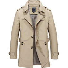 Load image into Gallery viewer, Men&#39;s Windbreaker Notch Lapel Single Breasted Jacket Coat - Yaze Jeans
