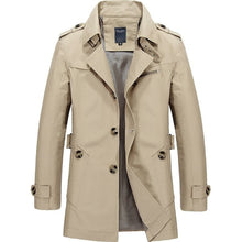 Load image into Gallery viewer, Men&#39;s Windbreaker Notch Lapel Single Breasted Jacket Coat - Yaze Jeans

