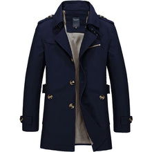 Load image into Gallery viewer, Men&#39;s Windbreaker Notch Lapel Single Breasted Jacket Coat - Yaze Jeans
