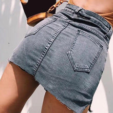 Load image into Gallery viewer, Skirts High Waist Side Split Denim Shorts - Yaze Jeans
