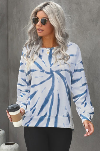Relaxed Tie-dye Pullover Sweatshirt - Yaze Jeans