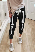Load image into Gallery viewer, Halloween Skull Print Drawstring Elastic Waist Joggers - Yaze Jeans
