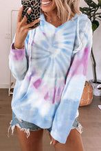 Load image into Gallery viewer, Long Sleeve Tie-dye Print Drawstring Hoodie - Yaze Jeans
