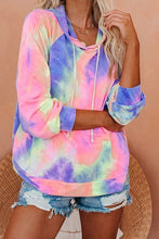 Load image into Gallery viewer, Multicolor Tie-dye Knit Hoodie - Yaze Jeans
