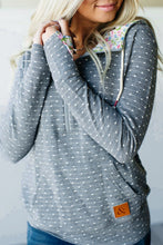 Load image into Gallery viewer, Half Zip Floral Splicing Polka Dot Stripe Hoodie - Yaze Jeans
