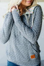 Load image into Gallery viewer, Half Zip Floral Splicing Polka Dot Stripe Hoodie - Yaze Jeans
