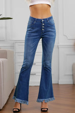 Load image into Gallery viewer, Frayed Hem Flared Denim Jeans - Yaze Jeans
