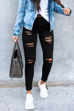 Load image into Gallery viewer, High Waist Ripped Skinny Jeans - Yaze Jeans
