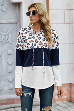 Load image into Gallery viewer, Leopard Color Block Drawstring Hoodie - Yaze Jeans
