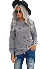 Load image into Gallery viewer, Khaki Round Neck Star Print Long Sleeve Top - Yaze Jeans
