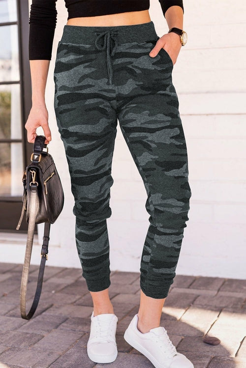 Camouflage Drawstring Joggers - Yaze Jeans