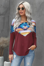 Load image into Gallery viewer, Burgundy Thermal Aztec Long Sleeve Top - Yaze Jeans

