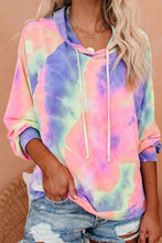 Load image into Gallery viewer, Multicolor Tie-dye Knit Hoodie - Yaze Jeans
