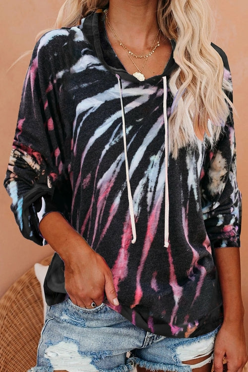 Multicolor Tie-dye Knit Hoodie - Yaze Jeans