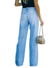 Load image into Gallery viewer, Women Loose Jeans High Waist Baggy Denim Pants Wide Leg Straight - Yaze Jeans
