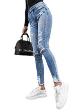 Load image into Gallery viewer, Women High Waist Skinny Stretch Ripped Destroyed Denim Pants - Yaze Jeans
