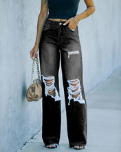 Load image into Gallery viewer, Women Loose Jeans High Waist Baggy Denim Pants Wide Leg Straight - Yaze Jeans
