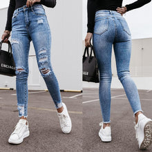 Load image into Gallery viewer, Women High Waist Skinny Stretch Ripped Destroyed Denim Pants - Yaze Jeans
