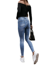 Load image into Gallery viewer, Women High Waist Skinny Stretch Ripped Destroyed Denim Pants - Yaze Jeans
