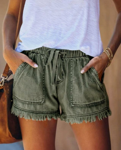 Womens Casual Shorts Summer Short with Pockets - Yaze Jeans