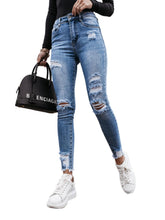 Load image into Gallery viewer, Women High Waist Skinny Stretch Ripped Destroyed Denim Pants - Yaze Jeans
