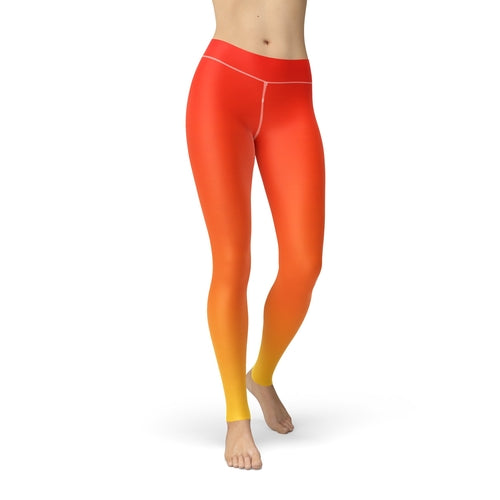 Jean Red Yellow Ombre Leggings - Yaze Jeans