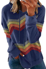 Load image into Gallery viewer, Geometry Color Block Stripe Drawstring Hoodie - Yaze Jeans

