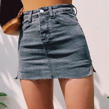 Load image into Gallery viewer, Skirts High Waist Side Split Denim Shorts - Yaze Jeans
