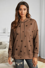 Load image into Gallery viewer, Star Print Hoodie with Side Slits - Yaze Jeans
