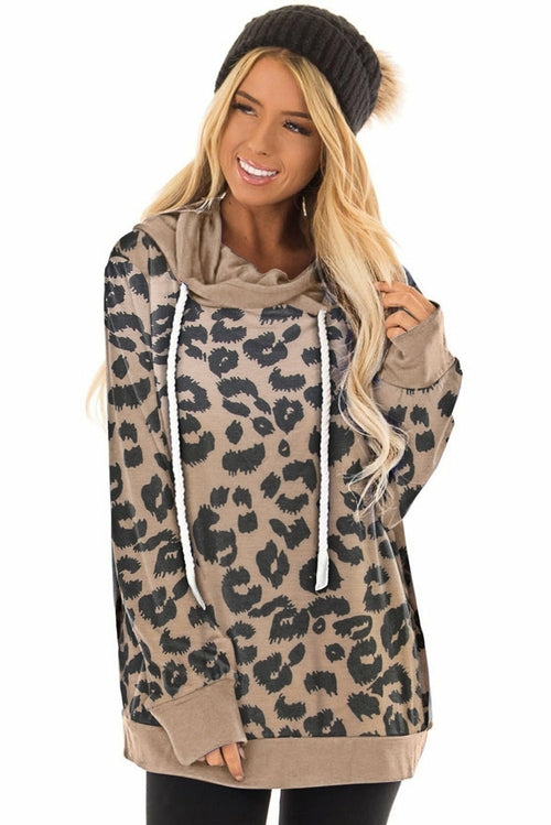 Print Drawstring Casual Hoodie - Yaze Jeans
