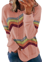 Load image into Gallery viewer, Geometry Color Block Stripe Drawstring Hoodie - Yaze Jeans
