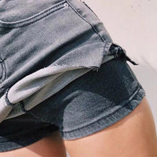 Load image into Gallery viewer, Skirts High Waist Side Split Denim Shorts - Yaze Jeans
