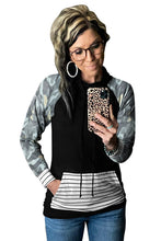 Load image into Gallery viewer, Camo Stripe Prints Splicing Hoodie - Yaze Jeans
