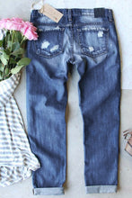 Load image into Gallery viewer, Ripped Plaid Straight Legs Jeans - Yaze Jeans
