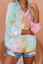 Load image into Gallery viewer, Multicolor Tie-dye Knit Hoodie - Yaze Jeans
