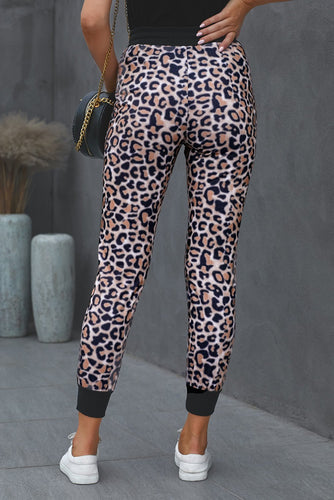 Leopard Cotton Pocketed Joggers - Yaze Jeans