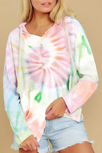 Load image into Gallery viewer, Long Sleeve Tie-dye Print Drawstring Hoodie - Yaze Jeans
