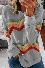 Load image into Gallery viewer, Geometry Color Block Stripe Drawstring Hoodie - Yaze Jeans
