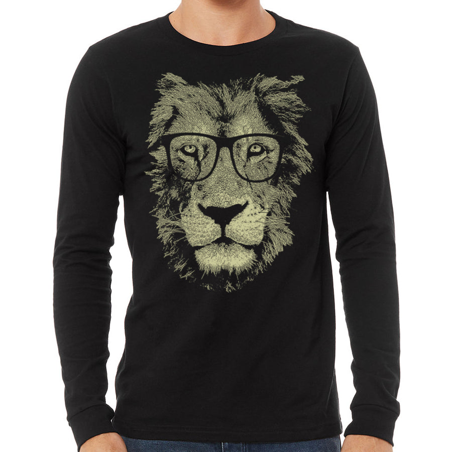 Lion Wearing Glasses Long Sleeve - Yaze Jeans