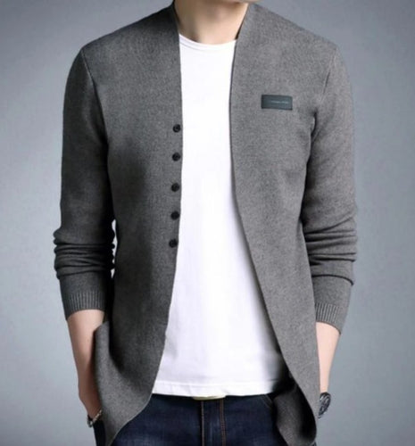 Mens Slim Fit Cardigan with Button Design - Yaze Jeans