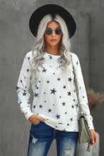 Load image into Gallery viewer, Khaki Round Neck Star Print Long Sleeve Top - Yaze Jeans

