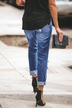 Load image into Gallery viewer, Ripped Plaid Straight Legs Jeans - Yaze Jeans
