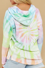 Load image into Gallery viewer, Long Sleeve Tie-dye Print Drawstring Hoodie - Yaze Jeans
