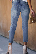 Load image into Gallery viewer, Fading Distressed Holes Crop Jeans - Yaze Jeans
